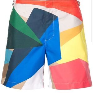 Orlebar Brown x Rob Wyn Yates Colorful Geometric Swim Shorts